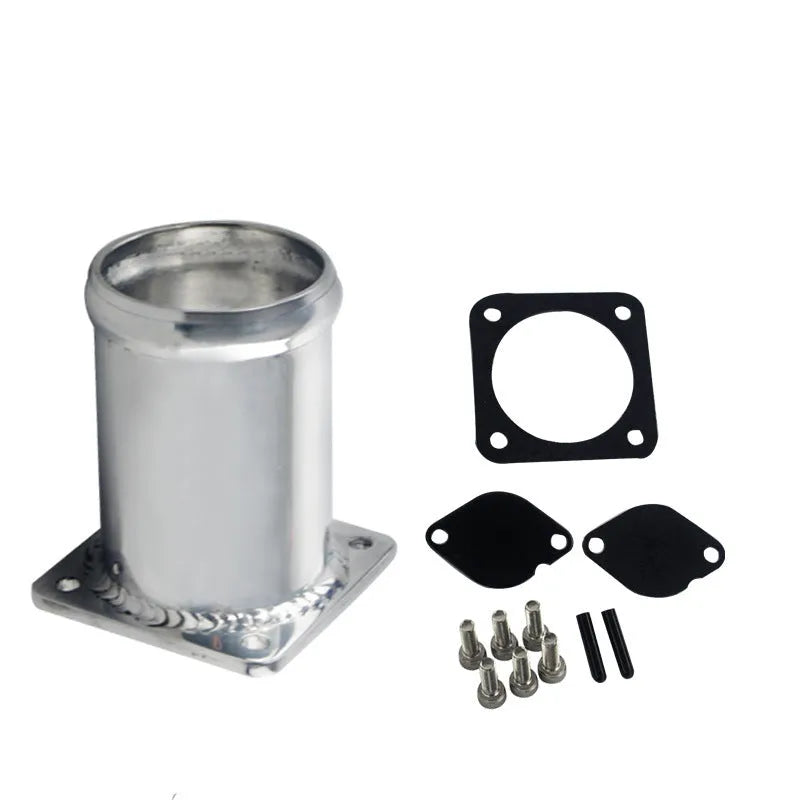 Aluminium waste gas valve removal pipe and blanking plate kit for Land Rover Discovery 2 and Defender TD5 diesel engines