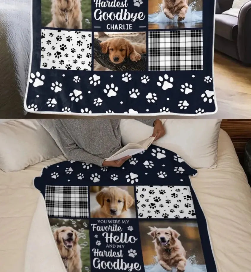 White super soft flannel dog blanket laid flat, showing its texture and size options.