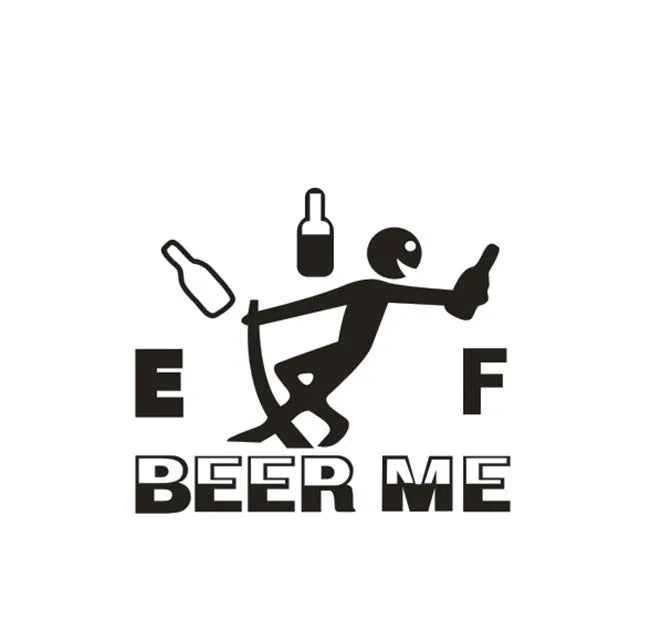 EF tank identification car sticker, 12x9cm film body decal in black, white or colour gradient style options