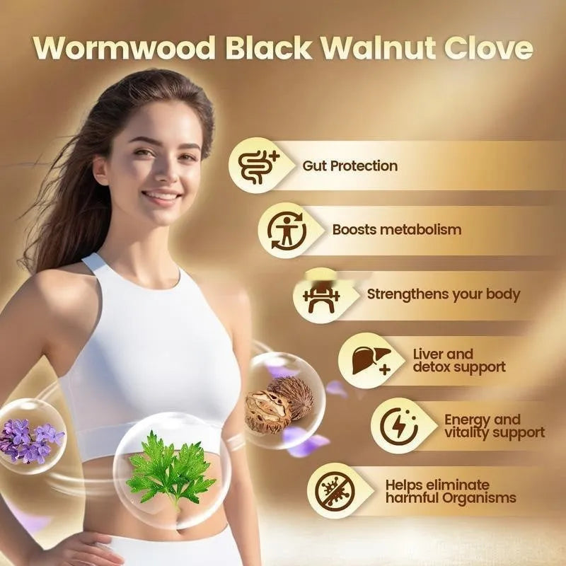 Absinthium Black Walnut soft capsules 240 tablets pack, herbal supplement for adult internal support