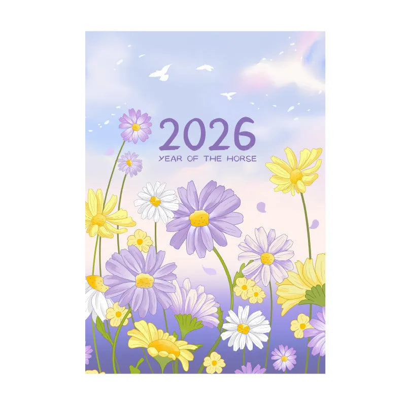 A4 secretary notebook 2026 year-round schedule book with paper cover and wood-free paper
