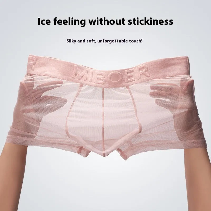 Men's thin polyester boxer shorts in six colours including black, white and sapphire blue