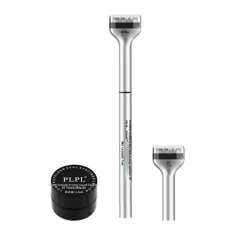Double-headed waterproof eyeliner in thick black and brown with quick-drying two-in-one design