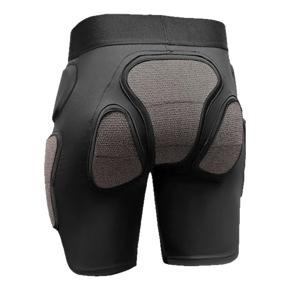X-ray diffraction skiing protective hip pads and knee pads laid flat, showing slim design.