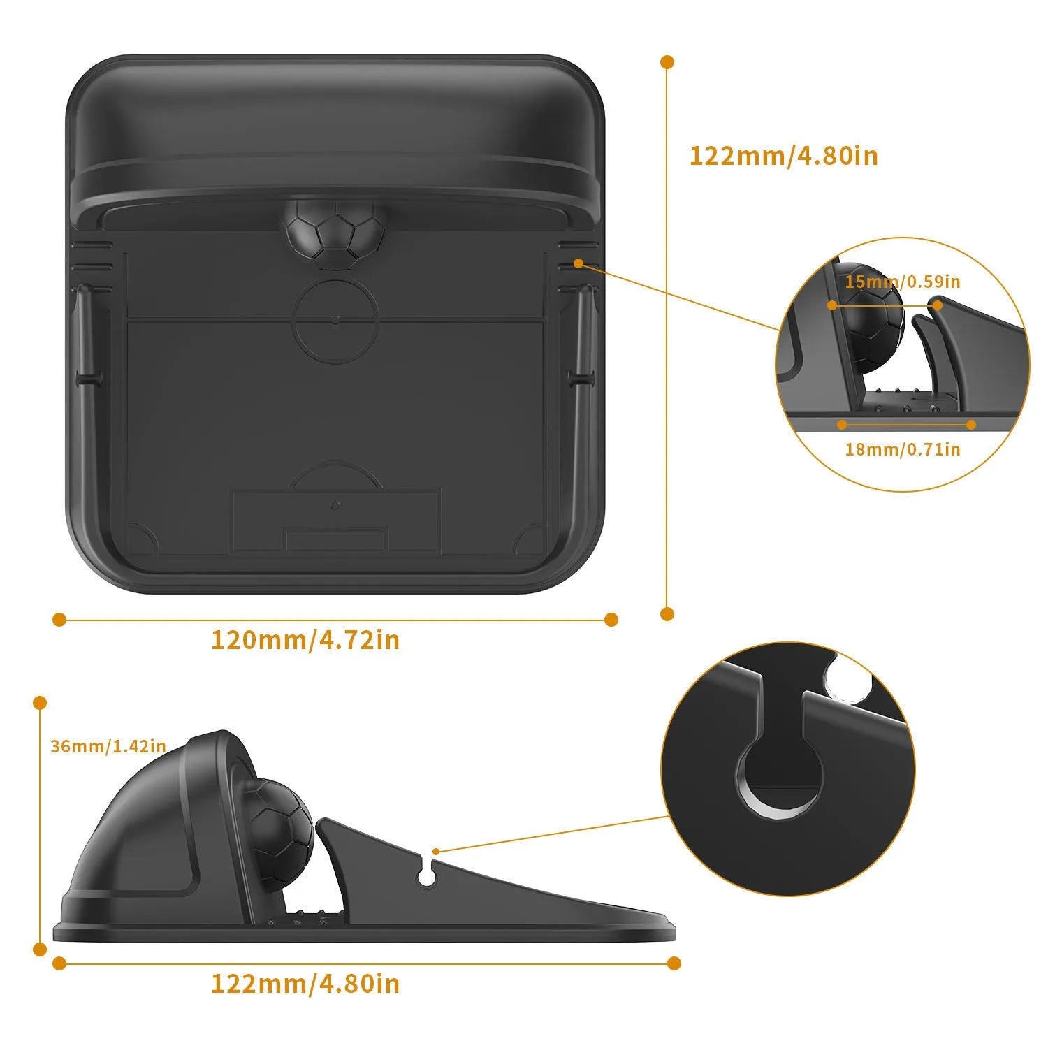Peak-X5 silicone automobile phone holder with flexible construction for car and desktop mounting