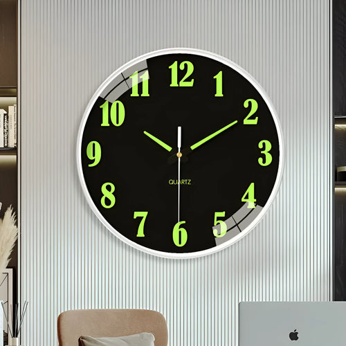 20cm diameter luminous wall clock with modern design and plastic shell for home and office use