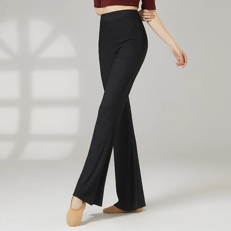 Women's solid colour polyester dance practice trousers for classical training