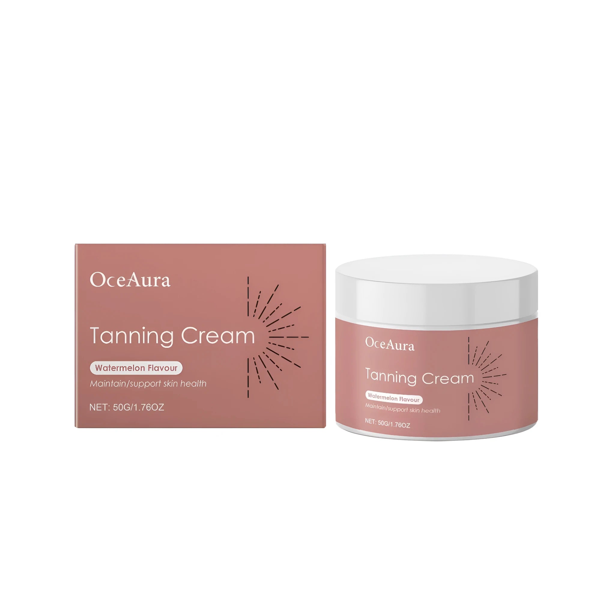 50g jar of tanning cream with watermelon extract and coconut oil ingredients