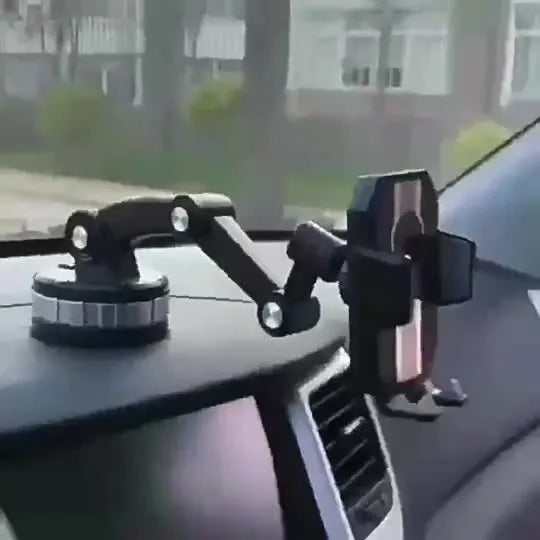 Grey suction cup car phone holder with rotary adjustment, 30x11.5cm, for mobile phone navigation
