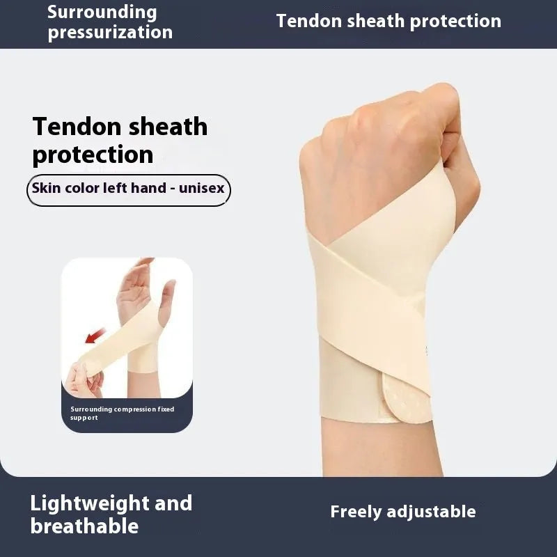 Black adjustable wristguard for athletic support during badminton, tennis, or volleyball
