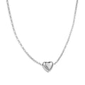 Women's 925 silver heart pendant clavicle chain with electroplated gold or silver finish