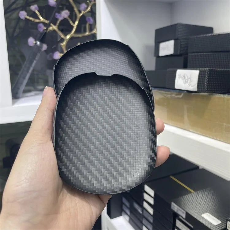 3K carbon fiber forged protective cover for Apple Airpods Max in embossed black finish