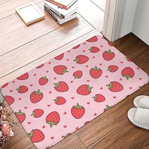 Modern simplicity style flannel floor mat with coastal starfish print, available in multiple sizes.