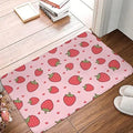 Modern simplicity style flannel floor mat with coastal starfish print, available in multiple sizes.