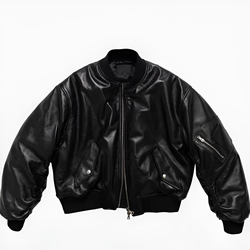 Mauroicardi black Pu leather jacket with striped pattern, loose fit, sleeveless, for men autumn