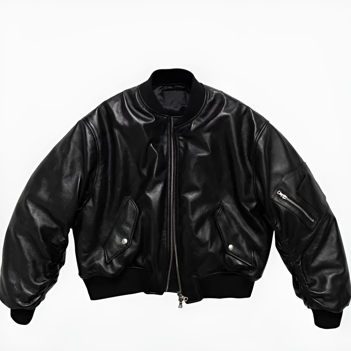 Mauroicardi black Pu leather jacket with striped pattern, loose fit, sleeveless, for men autumn