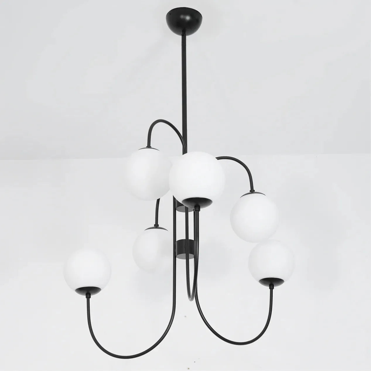 Modern Iron Droplight Pendant Light Creative Living Room Restaurant Ceiling Light Warm Light 220V Black Finish 790x680mm Fixture Hanging Lamp