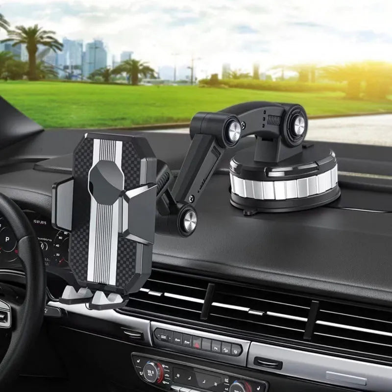 Grey suction cup car phone holder with rotary adjustment, 30x11.5cm, for mobile phone navigation