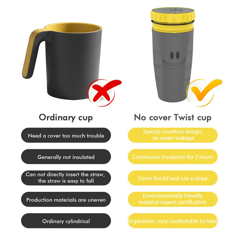 Double-walled insulated travel mug with twist-seal silicone membrane in cartoon design