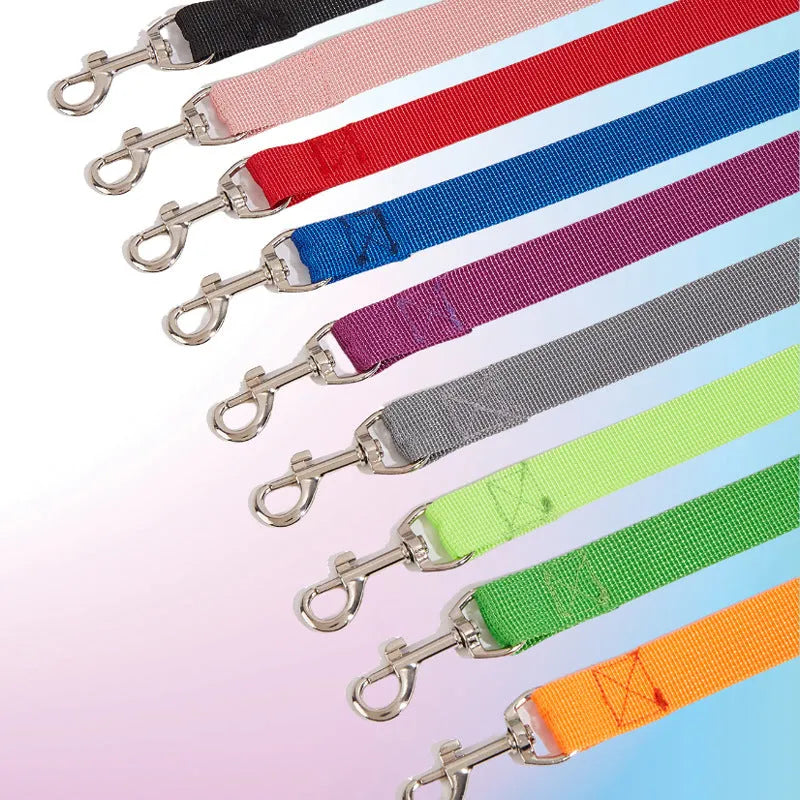 Nylon hand holding rope dog chain and collar set in multiple colours with 1.2 metre rope length