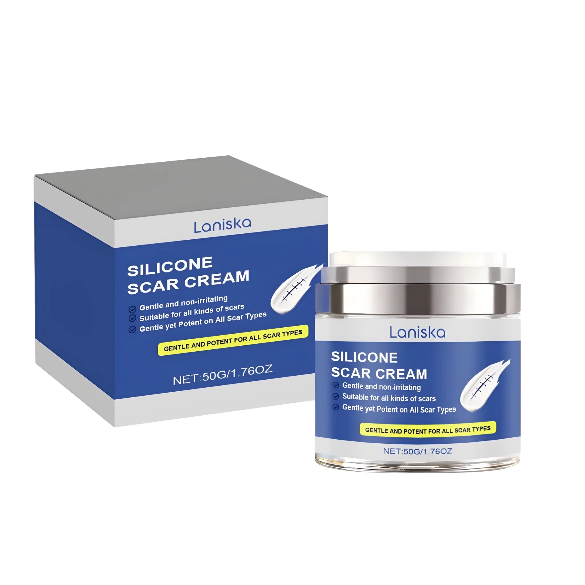 50g jar of Mark Fading Soothing Cream with mint leaves and Asiatic Centella root