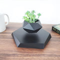 Hexagonal wood grain magnetic levitating flower pot floating 15mm above base