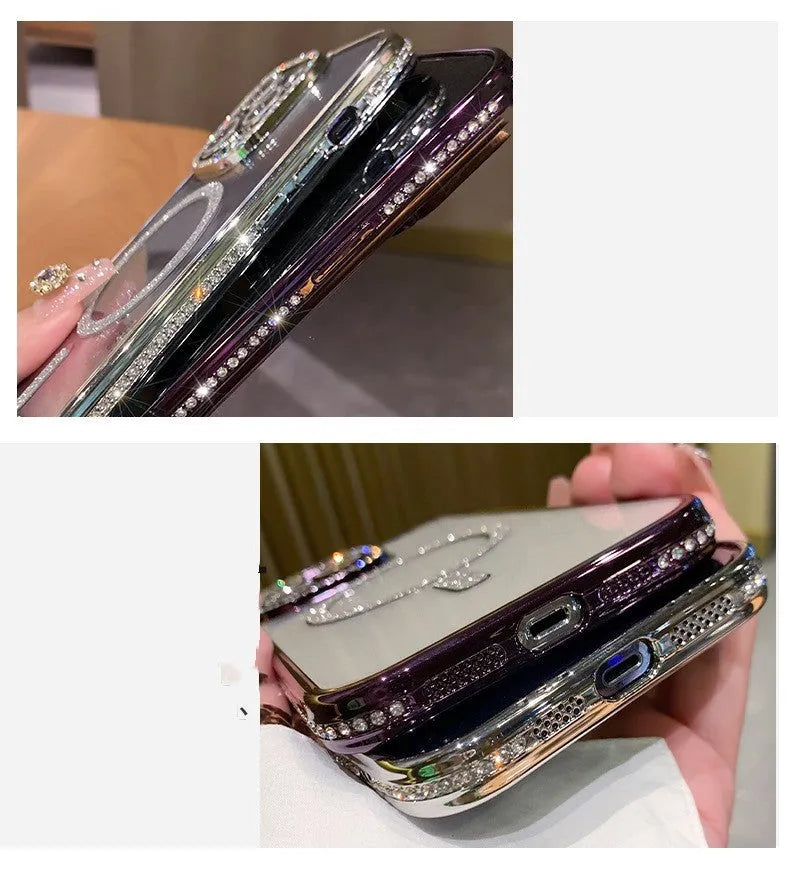 Wireless magnetic charging compatible iPhone case with soft silicone edge in multiple colour options