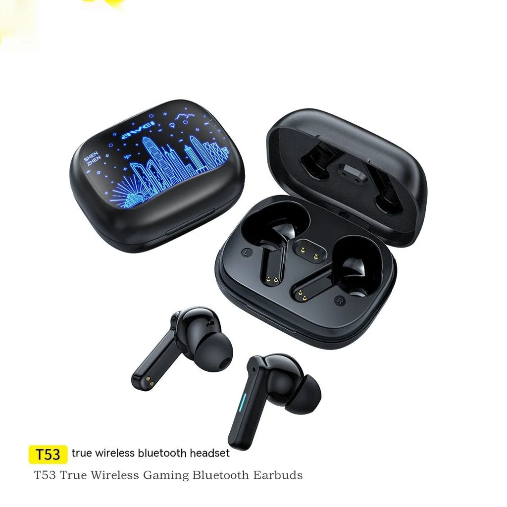 AWEI T53ANC true wireless Bluetooth earbuds with noise reduction and earplug-style design