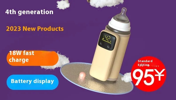Baby bottle insulation sleeve with USB charger showing universal design for milk warming