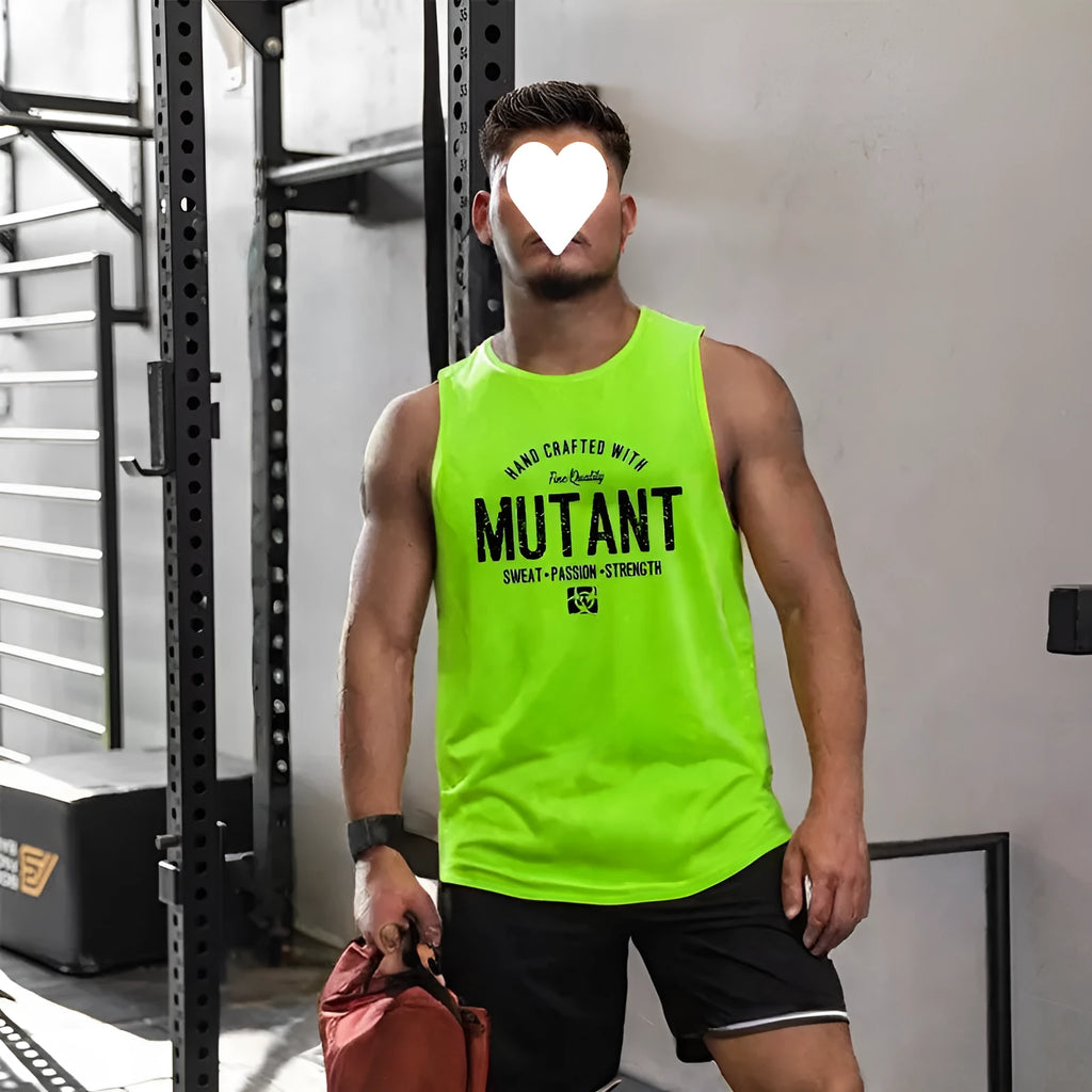 Men's loose fit polyester waistcart training sleeveless shirt for gym workouts