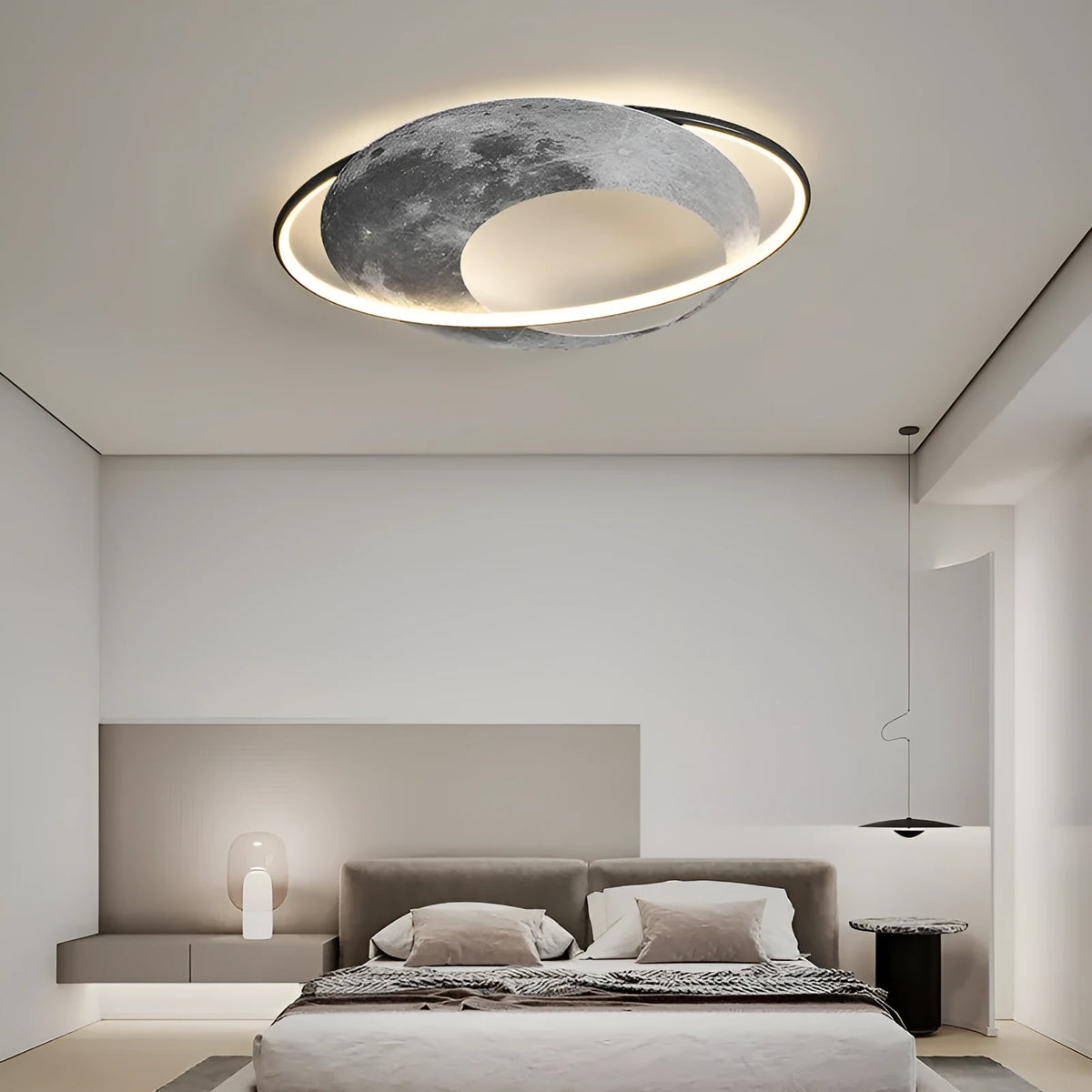 Planet Moon acrylic ceiling lamp with round lampshade in white, LED, 220V, 50,000-hour lifespan