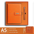 A5 notebook with PU leather cover in multiple colour options including black, red, green, blue, and orange