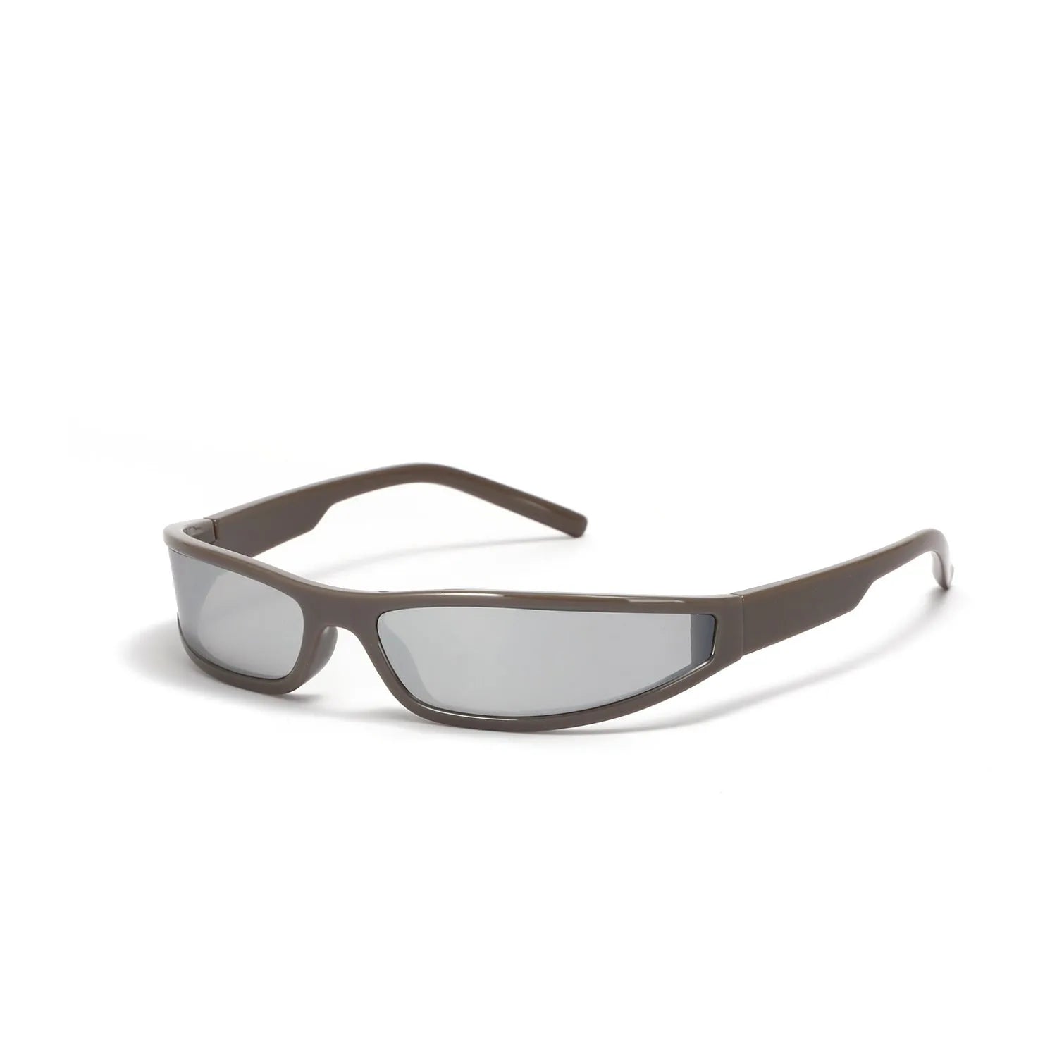 Women's narrow frame future style sunglasses in bright black and grey colourway