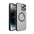 Metal phone case with breathable hollow back and magnetic suction for iPhone