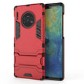 Drop-resistant TPU PC phone case with invisible bracket in pure black, compatible with Huawei models