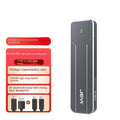 Dark grey all aluminium alloy M.2 external SSD enclosure with USB C cable