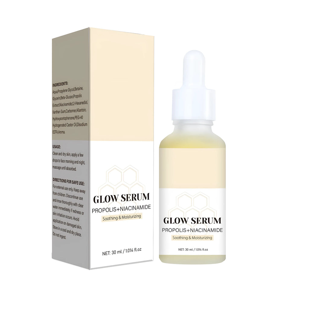 30ml propolis nicotinamide radiant essence serum bottle on white background