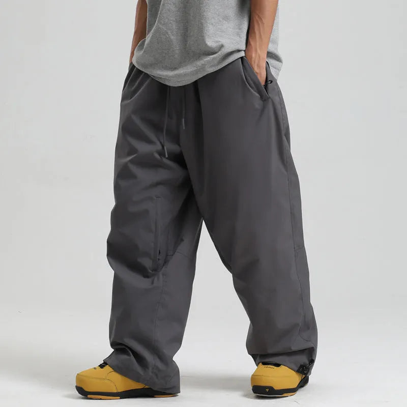 New Loose Single-board Windproof Waterproof Breathable Wide-leg Work Pants in Khaki