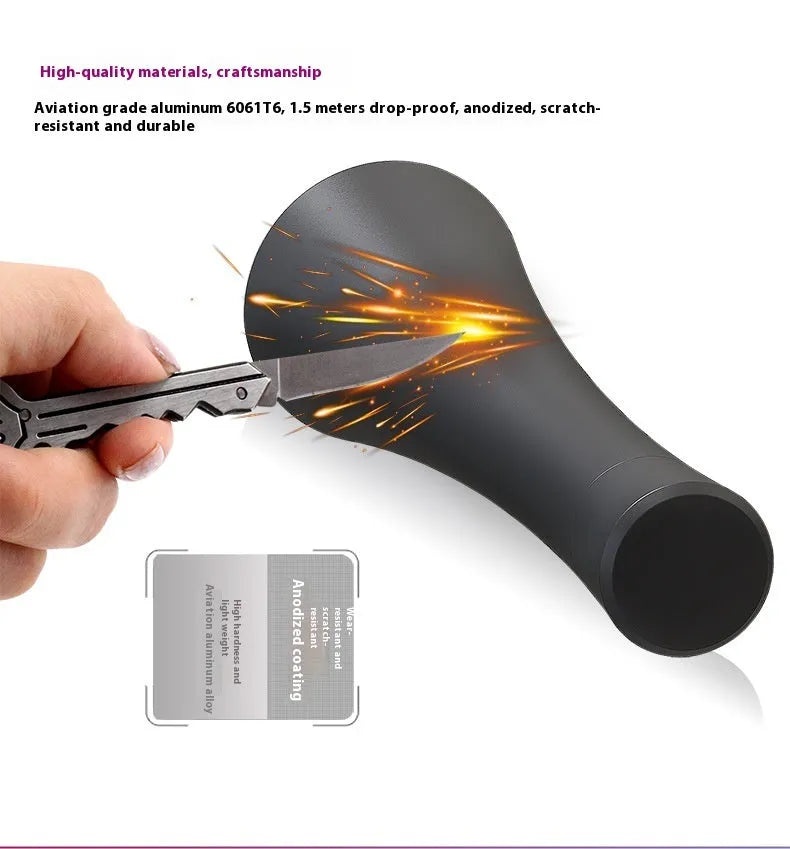 Black anodised aluminium UV flashlight with USB Type-C charging port for pet stain and insect detection.