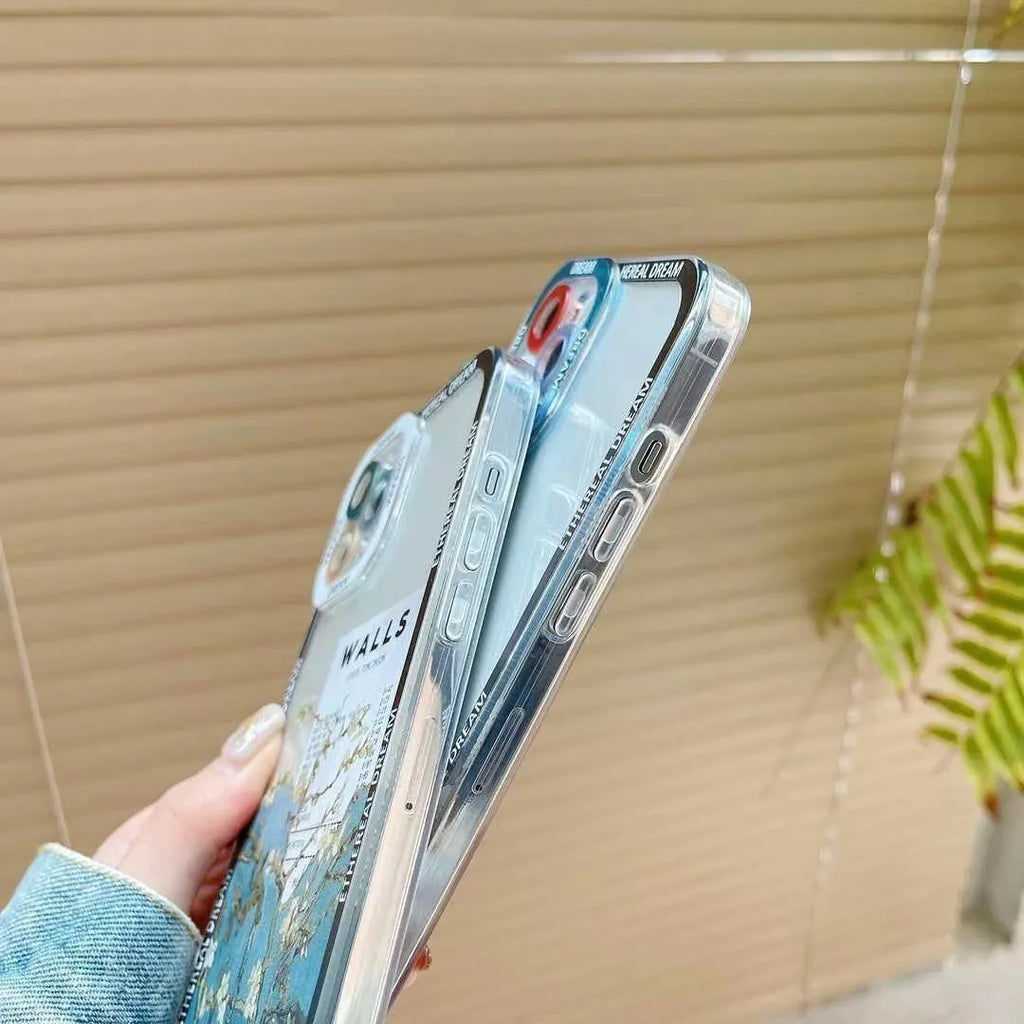 Creative oil painting silicone phone case for iPhone with Magnolia floral design in soft protective cover