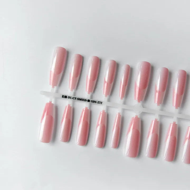 High-grade long crystal plated frosted seal nail sticker in bean paste chili colour, 40 pieces