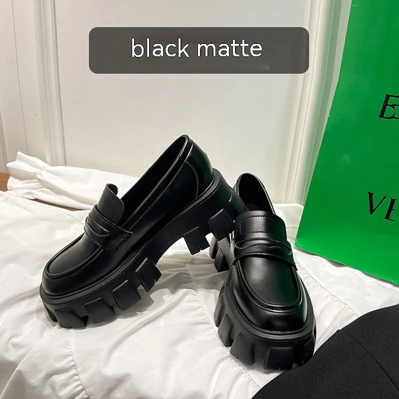 British style wide fit loafers in matte or patent leather with fat foot design and rubber soles