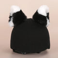 Soft plush ski helmet decoration hat with a cute cartoon design in various colours.