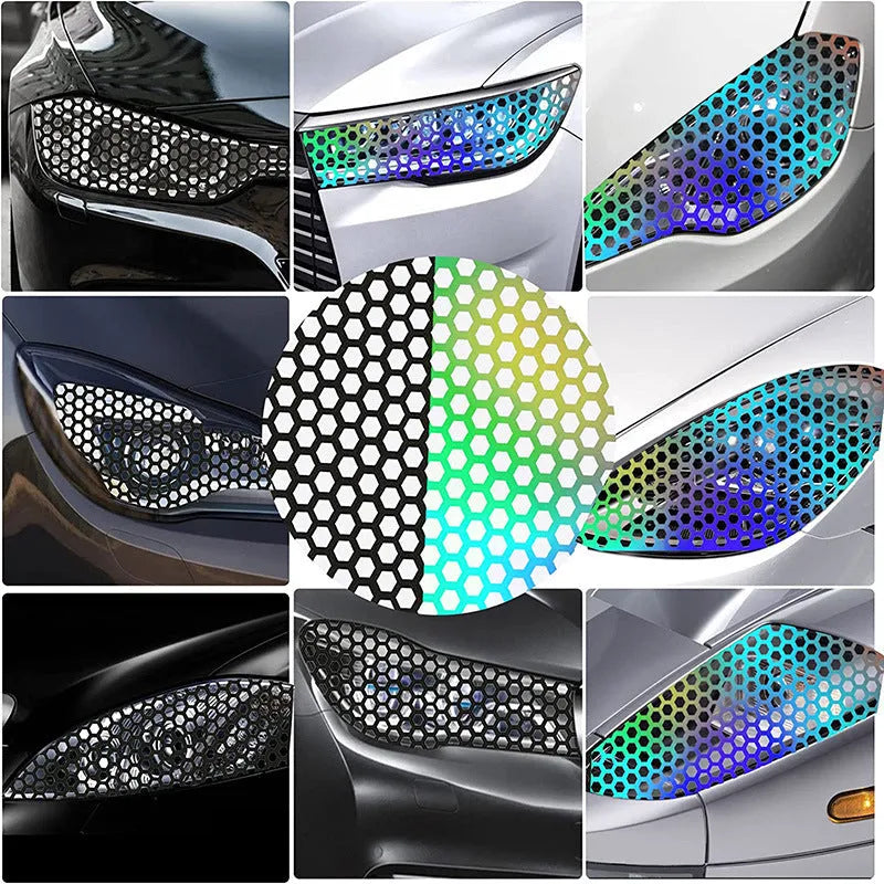Black honeycomb pattern car taillight decoration sticker measuring 48cm by 30cm