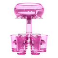 Transparent six-shot glass dispenser holder with goblet shape and six cups