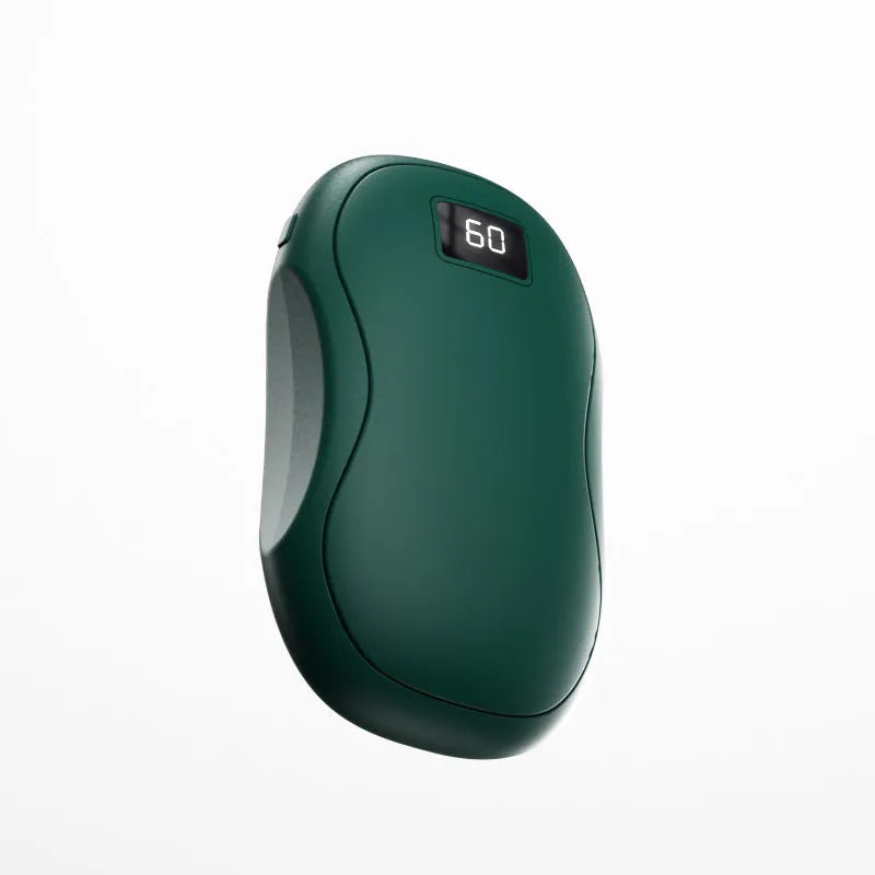 Large capacity digital display USB hand warmer with power bank, double-sided heating, black N25 model