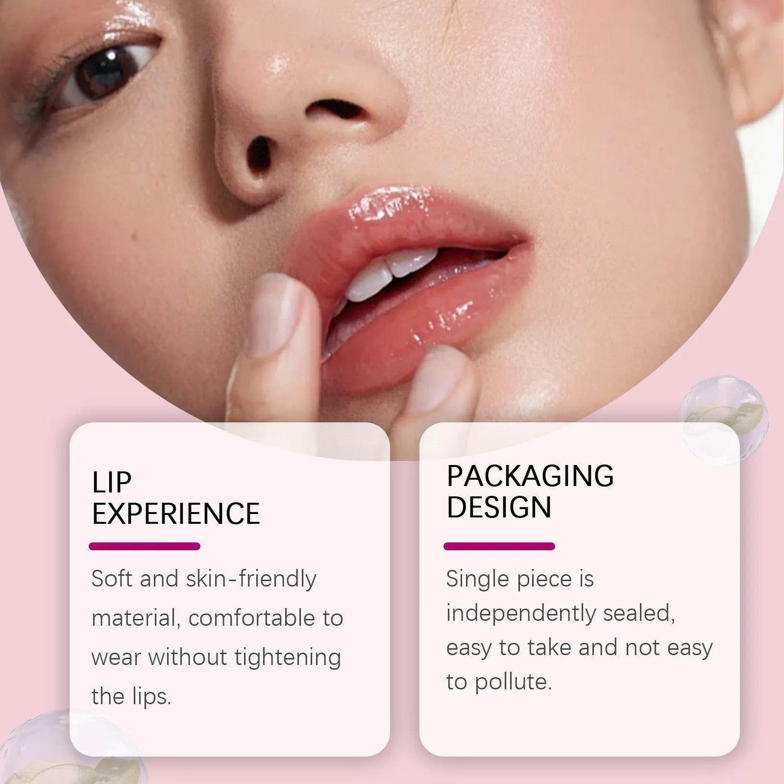 Silicone lip nursing adhesive bandage measuring 8cm by 12cm for dry cracked lip treatment