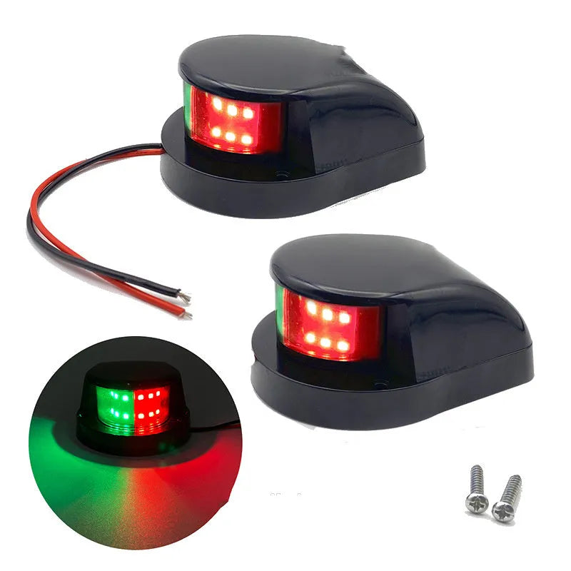 12LED marine navigation light for yachts, available in red green dual colour, 26x10mm, DC 12V