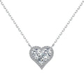 925 silver heart-shaped pendant necklace with zircon stones, electroplated finish, women's light luxury jewellery