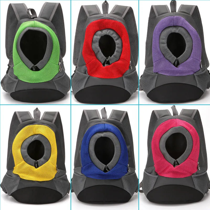 Breathable nylon pet backpack in solid colour for small dogs and cats under 20 kg